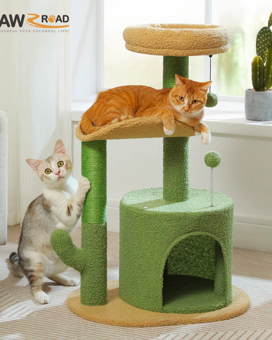 Flower Cat Tree – Cozy Cat Tower with Sisal Scratching Posts & Condo
