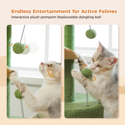 Flower Cat Tree – Cozy Cat Tower with Sisal Scratching Posts & Condo