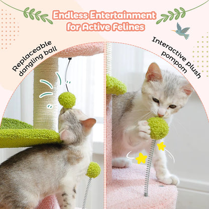 Flower Cat Tree – Cozy Cat Tower with Sisal Scratching Posts & Condo