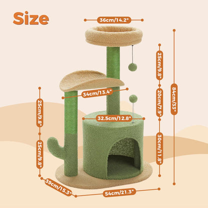 Flower Cat Tree – Cozy Cat Tower with Sisal Scratching Posts & Condo