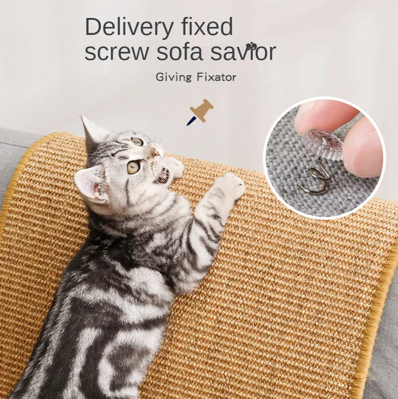 Sisal Cat Scratching Mat - Furniture Protector for Cats, Ideal for Nail Sharpening and Play